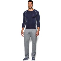 Under Armour HG Armour LS Heren Sportshirt - Midnight Navy - Maat S