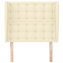 vidaXL Hoofdbord met randen 93x23x118/128 cm kunstleer crèmekleurig