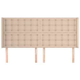 vidaXL Hoofdbord met randen 183x16x118/128cm kunstleer cappuccinokleur