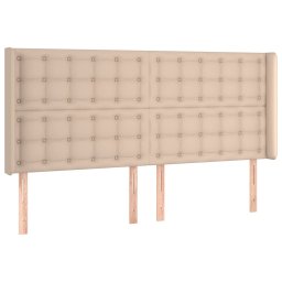 vidaXL Hoofdbord LED 183x16x118/128 cm kunstleer cappuccinokleurig
