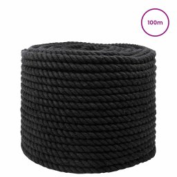 vidaXL Katoenen Touw 10 mm 100 m Zwart 100% Katoen