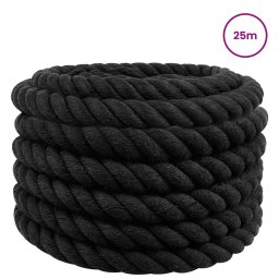 vidaXL Katoenen Touw 40 mm 25 m Zwart 100% Katoen