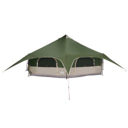 vidaXL Gezinstent 18-persoons Groen 185T Polyester met PU Coating