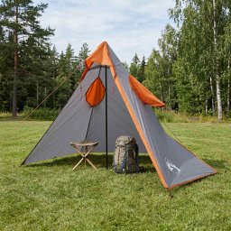 vidaXL 2-in-1 Regen Poncho met Kap 262 x 126 x 130 cm Grijs en Oranje