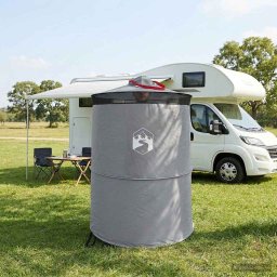 vidaXL Pop-up Toilet Tent met Hangende Touw Grijs en Oranje
