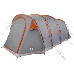 vidaXL Tunneltent 505 x 330 x 204 cm Grijs en Oranje