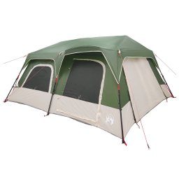 vidaXL Directe Tent 10-persoons Groen 185T Polyester met PU Coating