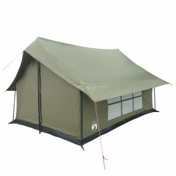 vidaXL Huisje Tent Legergroen 340 x 246 x 210 cm Polykatoen