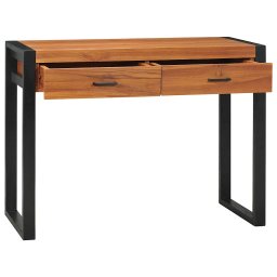 vidaXL Bureau met 2 lades 100x40x75 cm teakhout