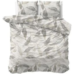 Sleeptime Dekbedovertrek Foliage Grijs - Tweepersoons 200 x 200/220 cm + 2 kussenslopen