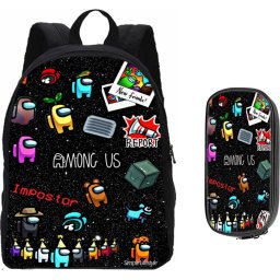 Among us tas- rugzak - rugtas - etui - schooltas - 18 liter - 3 vakken