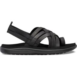 Teva - maat 40 - Voya Strappy Leather Dames Wandelsandalen - Zwart