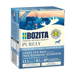 20% korting! Bozita Purely natvoer voor honden 370 g. - met rendier 6 x 370 g