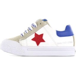 Shoesme - maat 24 - Bumper Jongens Sneaker - Wit Rood Blauw