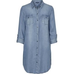 VERO MODA - Maat M - VMSILLA LS SHORT DRESS LT BL GA NOOS Dames Jurk
