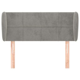 vidaXL Hoofdbord met randen 83x23x78/88 cm fluweel lichtgrijs