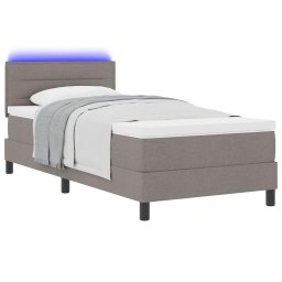 vidaXL Boxspring bed met matras met LED Taupe 80 x 200 cm Stof