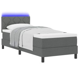 vidaXL Boxspring bed met kussen Donkergrijs 80 x 200 cm Stof