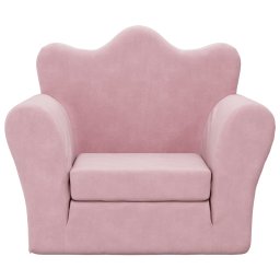 vidaXL Kinderslaapbank zacht pluche roze