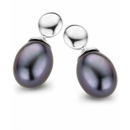 Casa Jewelry Oorhangers Tahiti Dot Grey - Zilver