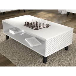 Salontafel RAVAGE 90 cm hoogglans wit