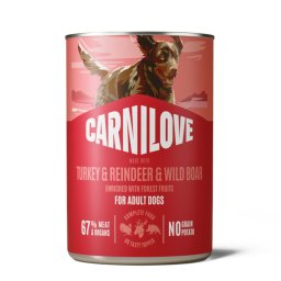 Voordeelpak: 12x400g Carnilove Dog in Paté Kalkoen & Rendier & Wildzwijn Natvoer voor honden