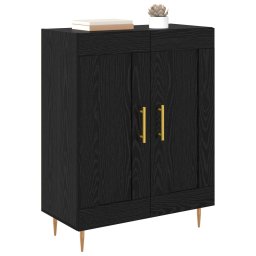 vidaXL Dressoir Zwart Eiken 69,5 x 34 x 90 cm Gemonteerd hout en ijzer