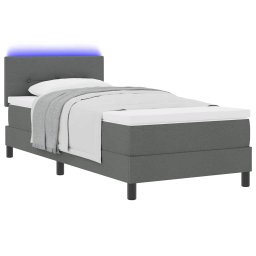 vidaXL Boxspring bed met hoofdeinde Donkergrijs 80 x 200 cm Stof