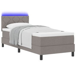 vidaXL Boxspring bed met LED-stripverlichting Taupe 80 x 200 cm Stof