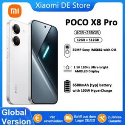 Xiaomi Globale versie POCO X8 Pro Mobiele Telefoons 100W HyperCharge 27W Reverse Charging 6.59'' Immersieve Weergave 50MP Hoge Resolutie Smartphone Zwart 12GB 512GB