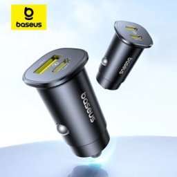 Baseus 30W autolader snel opladen dubbele poort USB Type-C PD QC FCP AFC voor iPhone 16 15 Samsung S24 S25 Xiaomi Huawei tablet