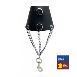 Red Leather Leren Parachute met Kettingen en Haak - Zwart