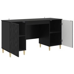 vidaXL Bureau Zwart 142,5 x 50 x 75 cm Bewerkt hout