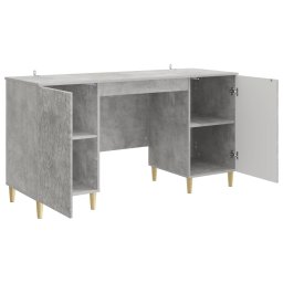 vidaXL Bureau Betongrijs 142,5 x 50 x 75 cm Bewerkt hout