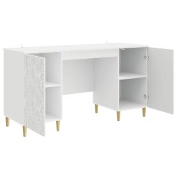 vidaXL Bureau Hoogglans Wit 142,5 x 50 x 75 cm Bewerkt hout