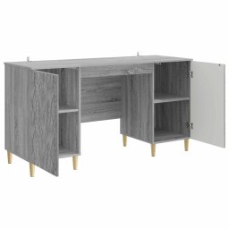 vidaXL Bureau Grijs Sonoma 142,5 x 50 x 75 cm Bewerkt hout