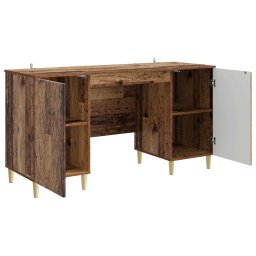 vidaXL Bureau Oud hout 142,5 x 50 x 75 cm Bewerkt hout
