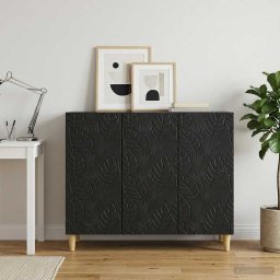 vidaXL Dressoir Zwart 89 x 34,5 x 80 cm Bewerkt hout
