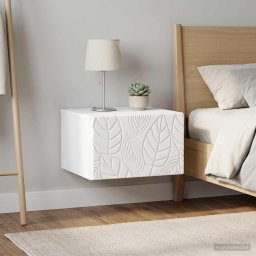 vidaXL Wandbeugel Bedkast 2 st Wit 49 x 34,5 x 20 cm Bewerkt hout