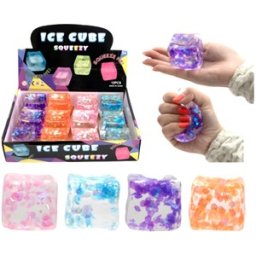 Slow Rise Glitter Ice Cube Kubus - Zachte Squishy met Glitter