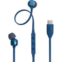 JBL Tune 310C - USB-C Oordopjes voor iPhone 15, 16 & 17 - Bedrade In-ear met Microfoon - Oortjes Bedraad - JBL Pure Bass - Android & Laptop - Blauw