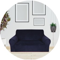 Bankhoes 2 zitsbanken - (145 - 175 cm) - Donkerblauw - Velvet - Stretch - Bankbeschermer - Meubelhoes - Tegen beschadigingen en vlekken - Zetelhoes - Zetelovertrek