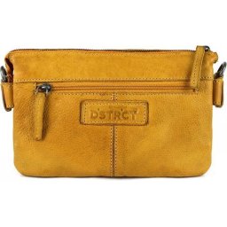 DSTRCT Crossbodytas Harrington Road Leer - geel