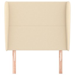 vidaXL Hoofdbord met randen 83x23x118/128 cm stof crèmekleurig