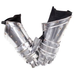vidaXL Ridderhandschoenen middeleeuws replica LARP staal zilverkleurig