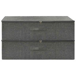vidaXL Opbergboxen 2 st 70x40x18 cm stof antracietkleurig