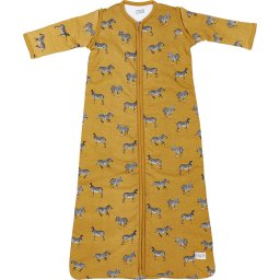 Meyco Zebra Animal winter baby slaapzak met afritsbare mouw gevoerd - 70 cm - Honey Gold