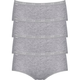 sloggi - Maat 40 - Basic+ Dames Midi slip - 4-pack - Lichtgrijs