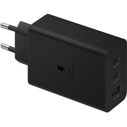 Officiële Samsung-netoplader 65W USB-A en dubbele USB-C Power Delivery Zwart