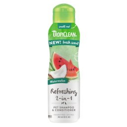 355ml TropiClean Verfrissende 2-in-1 Shampoo Conditioner Watermeloen Hond